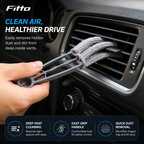 120 Pieces Car Air Vent Cleaning Brushes (Reusable Microfiber Detailing Tool for Dashboard – AC Vents and Narrow Interior Spaces – Grey and Black)