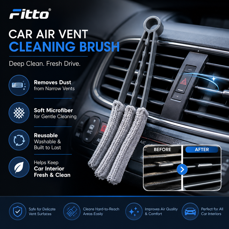 120 Pieces Car Air Vent Cleaning Brushes (Reusable Microfiber Detailing Tool for Dashboard – AC Vents and Narrow Interior Spaces – Grey and Black)