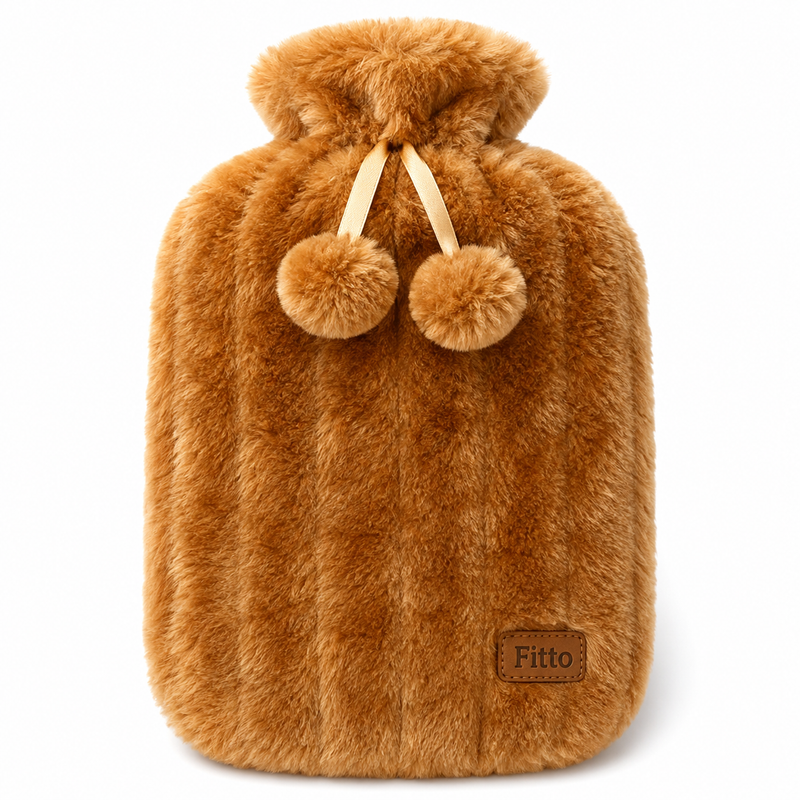 96 Pieces Hot Water Bags with Cover Knitted Reusable Warm Water Bottle Pouch (2L capacity – Brown)