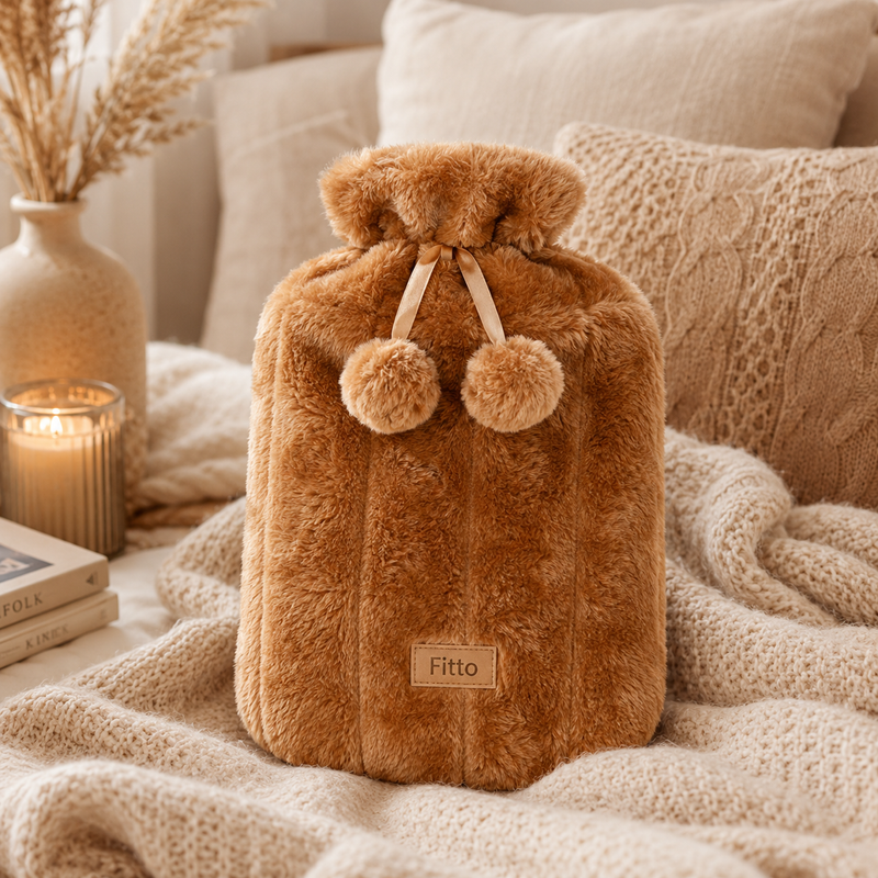 96 Pieces Hot Water Bags with Cover Knitted Reusable Warm Water Bottle Pouch (2L capacity – Brown)