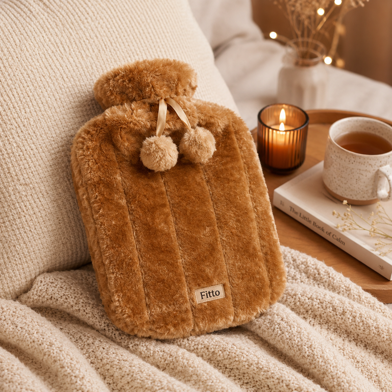 96 Pieces Hot Water Bags with Cover Knitted Reusable Warm Water Bottle Pouch (2L capacity – Brown)