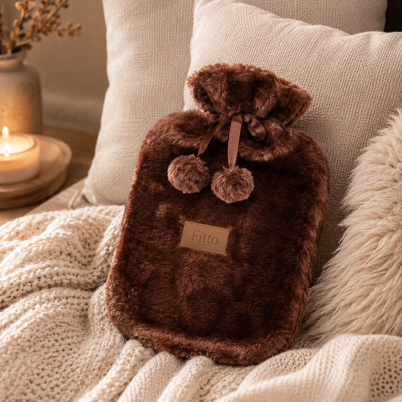 96 Pieces Hot Water Bags with Cover Knitted Reusable Warm Water Bottle Pouch (2L capacity – Dark Brown)