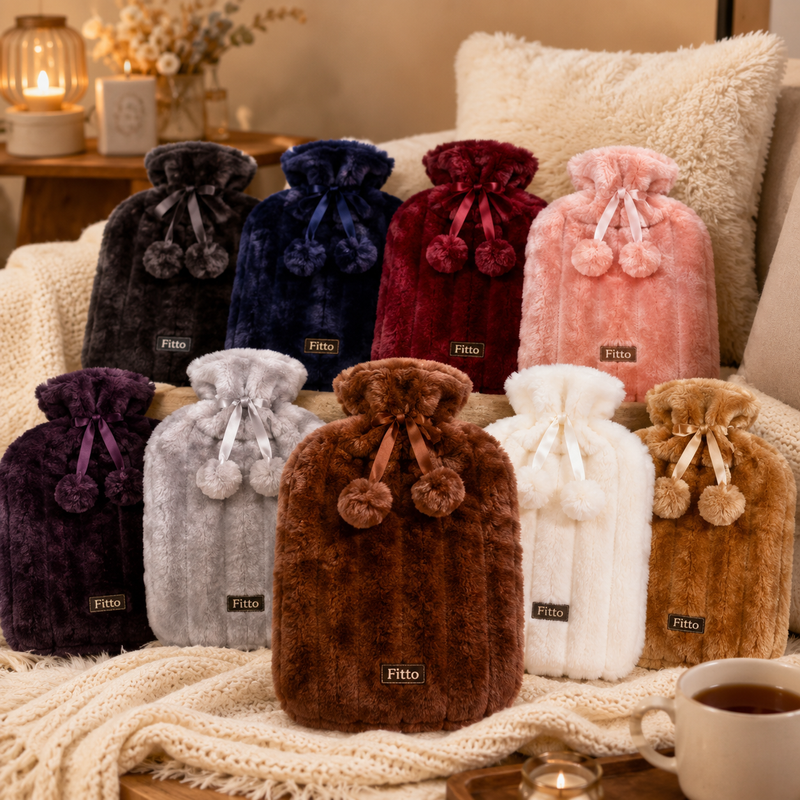 96 Pieces Hot Water Bags with Cover Knitted Reusable Warm Water Bottle Pouch (2L capacity – Dark Brown)