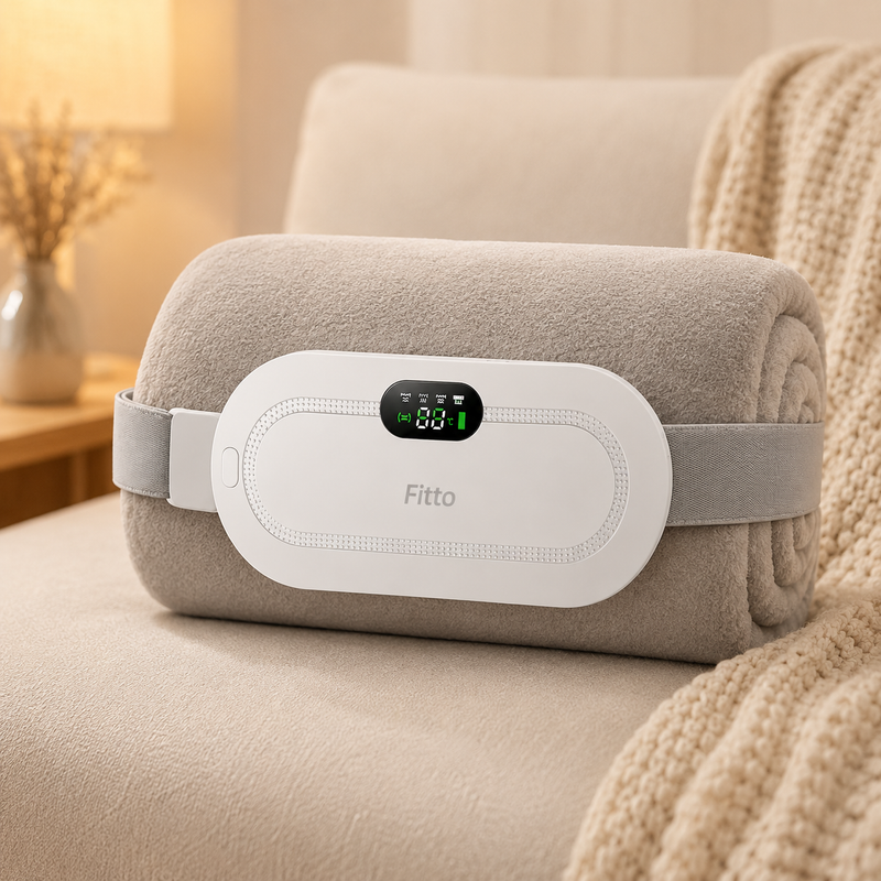 96 Pieces Electric Periods Heating Waist Belts for Abdomen (Rechargeable Heat Pad with Adjustable Strap – 3 Heat Levels – LED Display – Soft-Touch White Design)