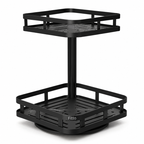 72 Pieces 2-Tier Corner Kitchen Storage Racks (360° Rotating Organizer with Large Capacity Shelves for Spices – Bottles – Jars and Countertop Storage)