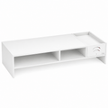 96 Pieces Desk Organizer and Laptop Monitor Risers (White Engineered Wood Desktop Stand with Drawer Storage and Open Compartments – 49 x 20 x 10 cm)