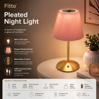 72 Pieces Pleated Night Lights (Pink – Rechargeable Warm White LED Table Lamp – Metal Base – USB Charging Cable – 30 cm)