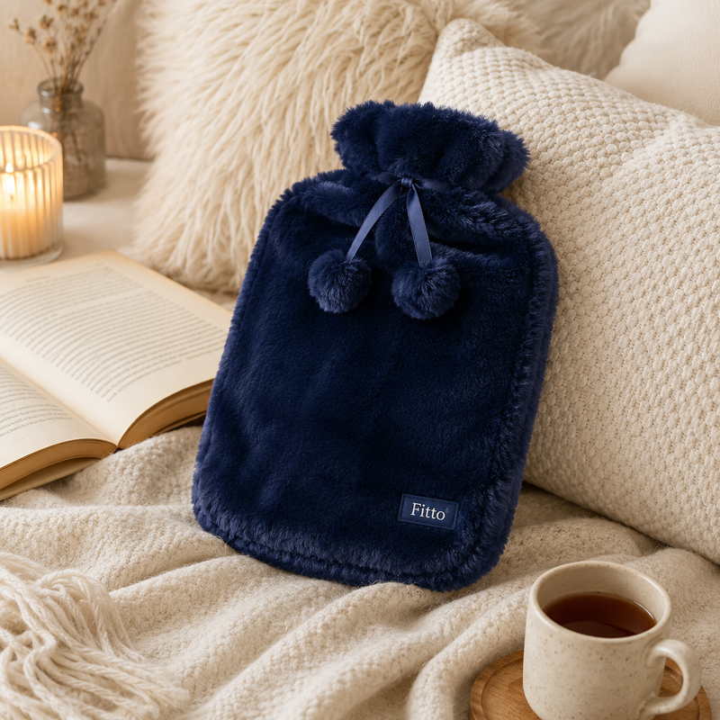 96 Pieces Hot Water Bags with Cover Knitted Reusable Warm Water Bottle Pouch (2L capacity – Dark Blue)