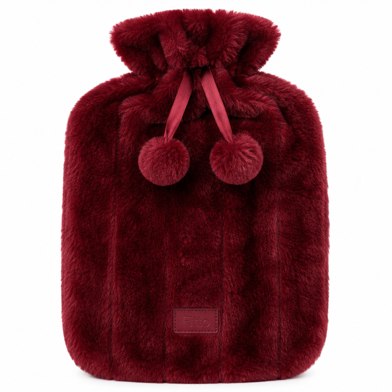 96 Pieces Hot Water Bags with Cover Knitted Reusable Warm Water Bottle Pouch (2L capacity – Dark Red)