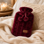 96 Pieces Hot Water Bags with Cover Knitted Reusable Warm Water Bottle Pouch (2L capacity – Dark Red)