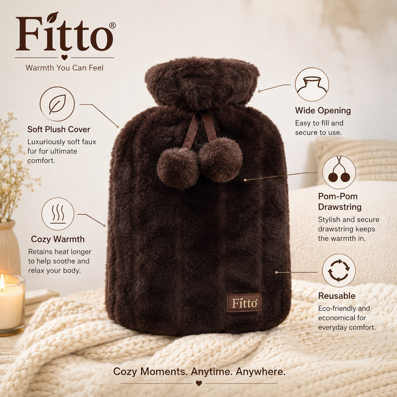 96 Pieces Hot Water Bags with Cover Knitted Reusable Warm Water Bottle Pouch (2L capacity – Coffee)