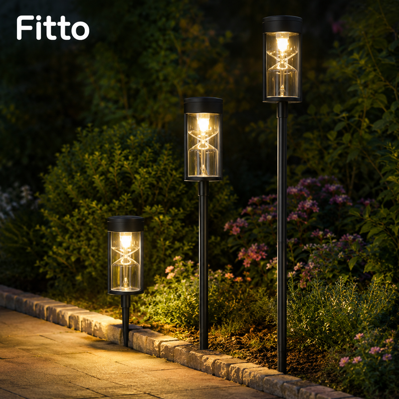 96 Pieces Black Solar Lawn Lamp HWL381s (Warm White LED Outdoor Garden Stake Light with Auto On Off and Weather Resistant Design)