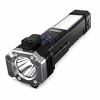 120 Pieces Black Rechargeable Emergency Torches (18 cm Portable LED Flashlight with COB Side Light – Glass Breaker and Seatbelt Cutter)