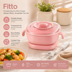 96 Pieces Portable Electric Mini Cookers (600 ml Compact Food Warmer with Transparent Lid – 300W – Detachable Design)