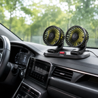 96 Pieces Dual Head Car Fans (12V Plug – 360 Degree Adjustable – 2 Speed Control – Low Noise Cooling)