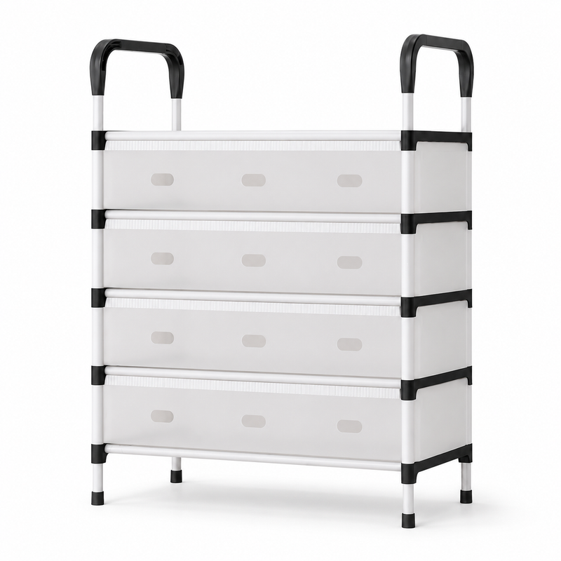 72 Pieces 4 Tier Shoe Racks (Shoe Organizer with Dustproof Transparent Doors – Top Storage Shelf – 60 x 30 x 101 cm)