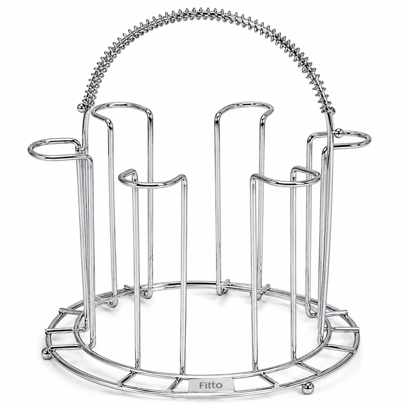 120 Pieces Chrome Metal Organizer Racks (Portable Countertop Storage Holder with Carry Handle and Multi Slot Design – Silver)