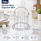 120 Pieces Chrome Metal Organizer Racks (Portable Countertop Storage Holder with Carry Handle and Multi Slot Design – Silver)