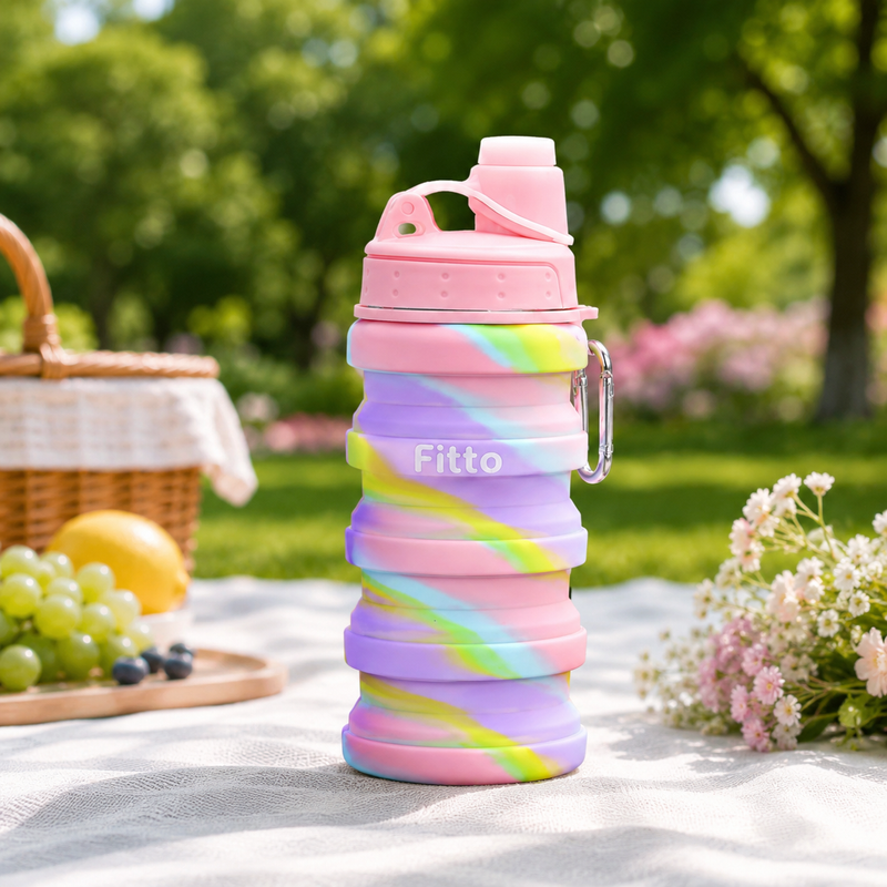 96 Pieces Collapsible Water Bottles (700 ml Foldable Leak-Resistant Bottle with Carry Clip – BPA-Free – Multicolor)