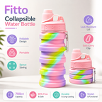 96 Pieces Collapsible Water Bottles (700 ml Foldable Leak-Resistant Bottle with Carry Clip – BPA-Free – Multicolor)