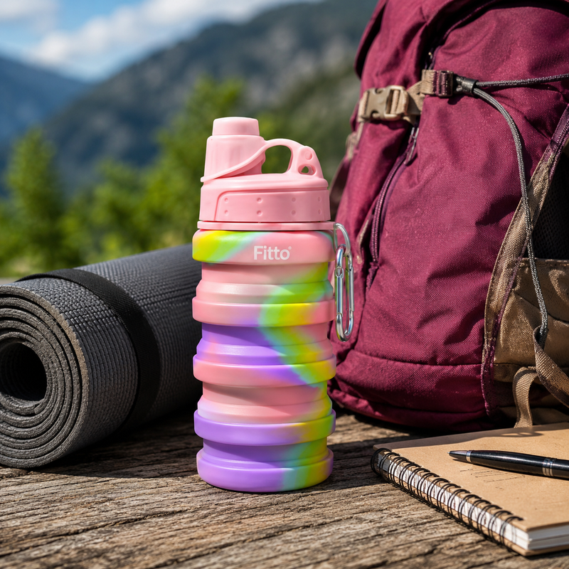 96 Pieces Collapsible Water Bottles (700 ml Foldable Leak-Resistant Bottle with Carry Clip – BPA-Free – Multicolor)