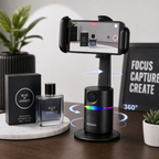 48 Pieces 360 Smart Shooting Gimbal Phone Holders (Auto Tracking Mobile Stand with RGB Light – Stable Desktop Base for Video Recording – Live Streaming – Video Calls and Content Creation)
