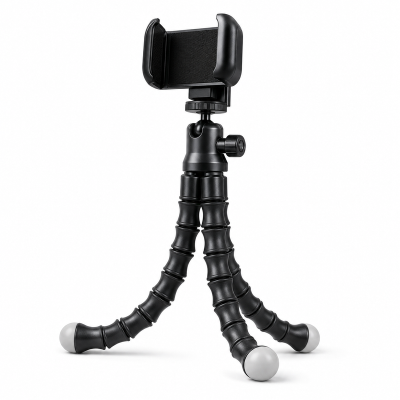 72 Pieces Flexible Mini Tripods with Universal Smartphone Holder (Bendable Octopus Legs – Adjustable Ball Head – Compact Portable Phone Stand for Photography – Video Recording – Vlogging – Live Streaming and Travel)