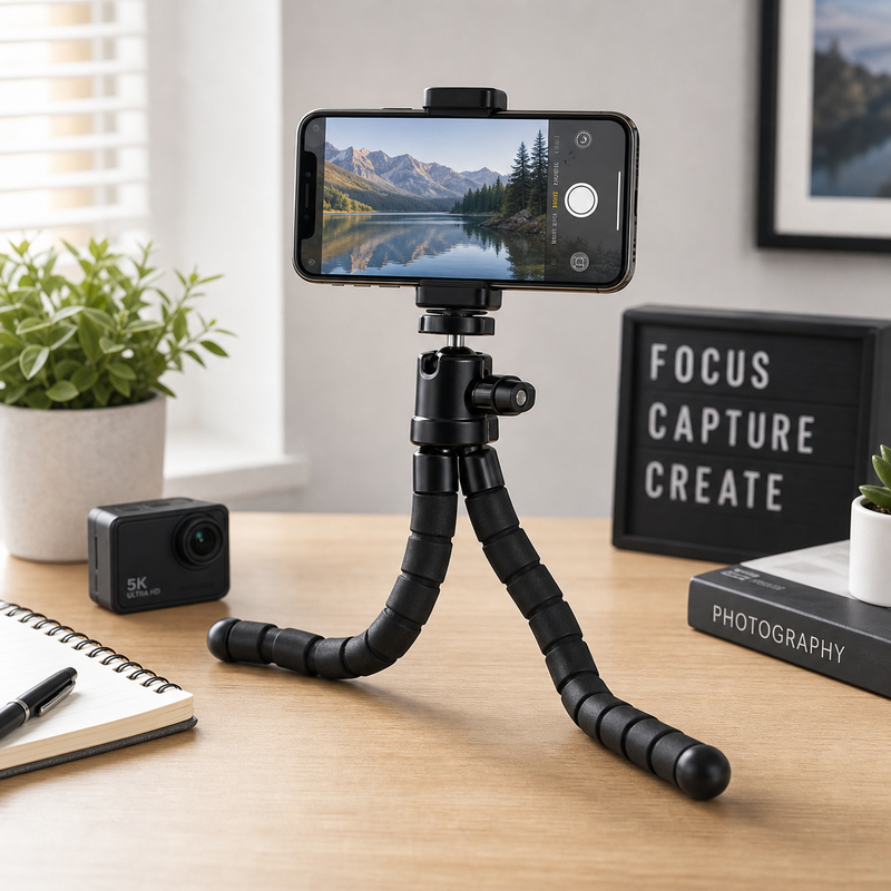 72 Pieces Flexible Mini Tripods with Universal Smartphone Holder (Bendable Octopus Legs – Adjustable Ball Head – Compact Portable Phone Stand for Photography – Video Recording – Vlogging – Live Streaming and Travel)