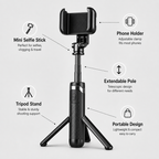 72 Pieces Bluetooth Selfie Stick Tripods with Wireless Remote (Extendable Phone Stand – Adjustable Smartphone Holder – Portable Mini Tripod for Selfies – Vlogging – Live Streaming – Video Recording – Travel and Content Creation)