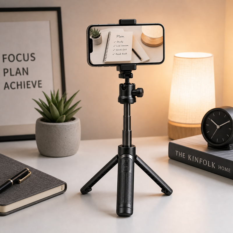 72 Pieces Bluetooth Selfie Stick Tripods with Wireless Remote (Extendable Phone Stand – Adjustable Smartphone Holder – Portable Mini Tripod for Selfies – Vlogging – Live Streaming – Video Recording – Travel and Content Creation)