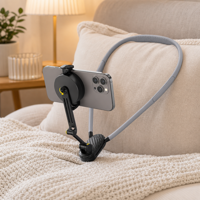 48 Pieces Mobile Phone Neck Brackets (Flexible Hands-Free Phone Holder with Adjustable Clamp – Silicone Neckband Stand for Video Watching – Reading – Online Calls and Desk or Bed Use)