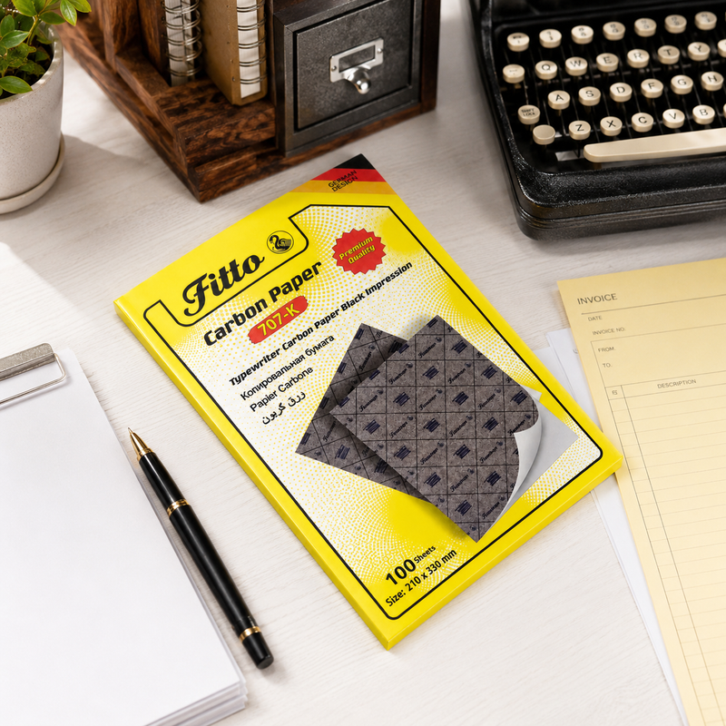 120 Pieces Carbon Paper Packs (Black Impression Copy Paper – 100 Sheets – 210 x 330 mm – for Typewriters – Forms – Invoices and Office Use)