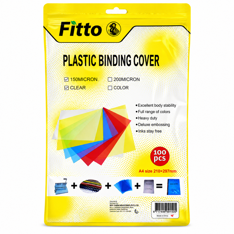 96 Pieces A4 Plastic Binding Cover Packs (150 Micron – 100 Pieces per Pack – Translucent Assorted Colors – Durable Document Presentation Covers for Spiral Binding – Reports – Projects & Office Documents)