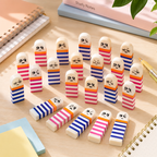96 Pieces Eraser Packs (18 Pieces Cartoon Striped White Erasers – Soft Clean Erasing – Non-Toxic – PVC Free – For School Home Office)