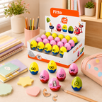 72 Pieces Alien Egg Pencil Sharpener Sets (24 Pieces Cute Cartoon Manual Sharpeners – Assorted Colors – Compact School Stationery)