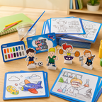 96 Pieces Paint with Water Career Quest Activity Books (3 Step Paint Tear Play Set with Brush – Coloring Cards and Water Paint Pages)