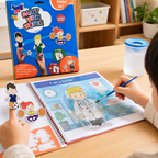 96 Pieces Paint with Water Career Quest Activity Books (3 Step Paint Tear Play Set with Brush – Coloring Cards and Water Paint Pages)