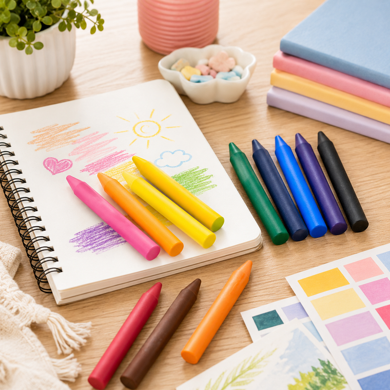 144 Pieces Clean Hand Crayon Set 12 Pieces (Bright Assorted Colors – Easy-Grip Coloring Crayons for School – Home and Art Activities)