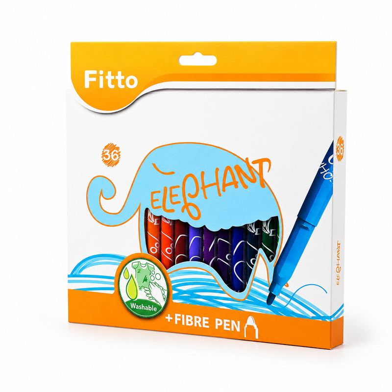 96 Pieces Fibre Pens 36 Pieces (Bright Assorted Colors Marker Pens – Smooth Coloring Pens for School – Drawing and Art Projects)