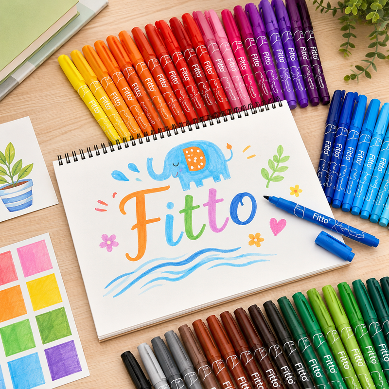 96 Pieces Fibre Pens 36 Pieces (Bright Assorted Colors Marker Pens – Smooth Coloring Pens for School – Drawing and Art Projects)