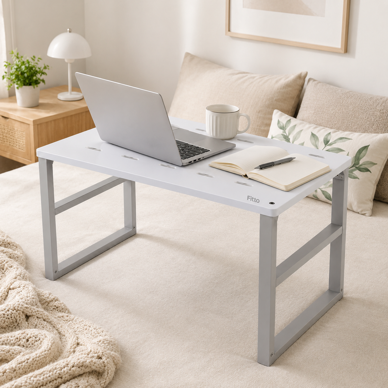 120 Pieces Foldable Laptop Tables (Portable Bed Desk with Foldable Legs – Smooth Surface Study Tray for Laptop – Reading – Writing and Home Office)