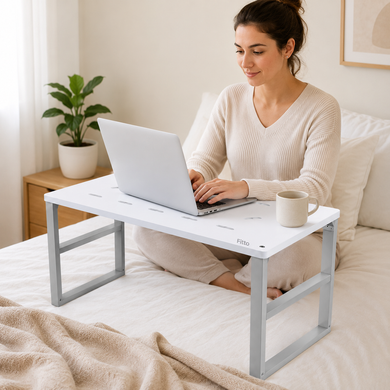 120 Pieces Foldable Laptop Tables (Portable Bed Desk with Foldable Legs – Smooth Surface Study Tray for Laptop – Reading – Writing and Home Office)