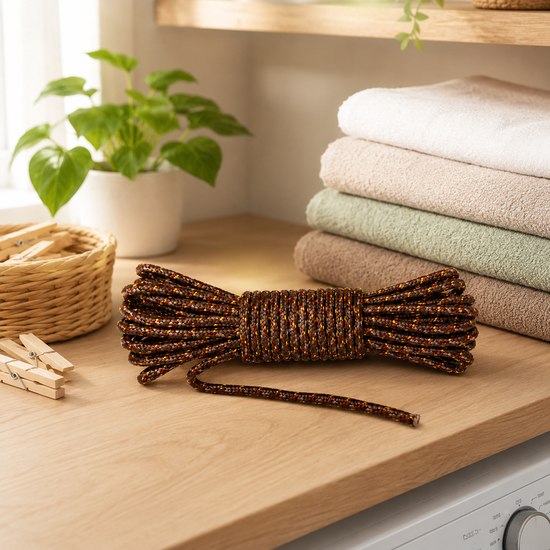 240 Pieces Cloth Line Ropes (10m Braided Clothesline 5 mm – Strong Flexible Indoor Outdoor Drying Rope for Laundry – Camping – Garden and Home Use)