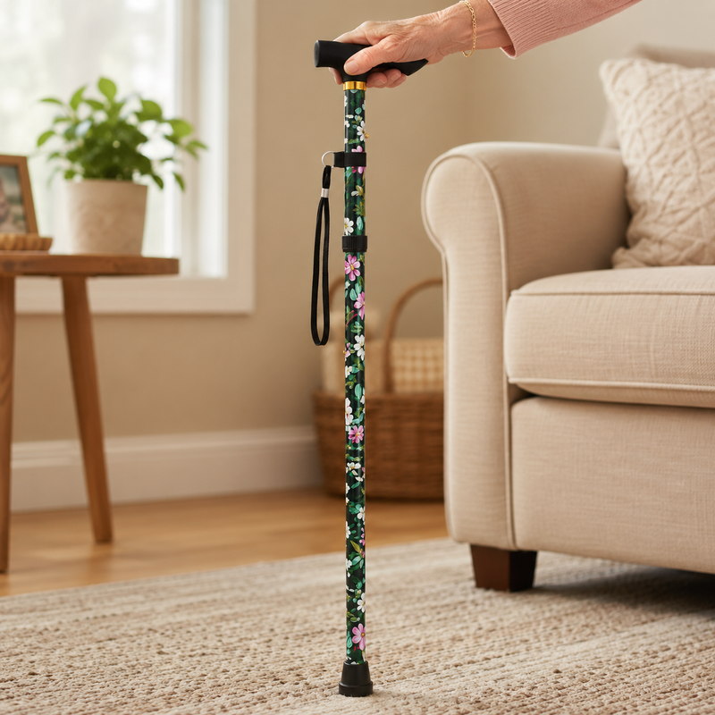 96 Pieces Foldable Walking Canes (95 cm – Lightweight Portable Walking Stick with Ergonomic T-Handle – Wrist Strap and Anti-Slip Rubber Tip)