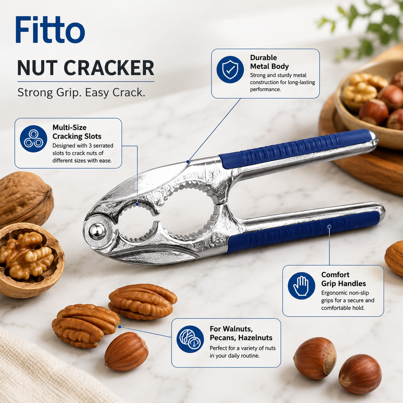 144 Pieces Nut Crackers (Durable Metal Nut Shell Cracker with Comfort Grip Handles – Multi-Size Slots for Walnuts – Pecans – Hazelnuts and More)