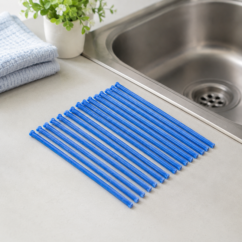 240 Pieces Pipe Cleaning Sticks 12 Pieces (Flexible Drain Cleaner Sticks with Barbed Surface for Sink – Bathroom – Kitchen Pipes and Hair Removal)