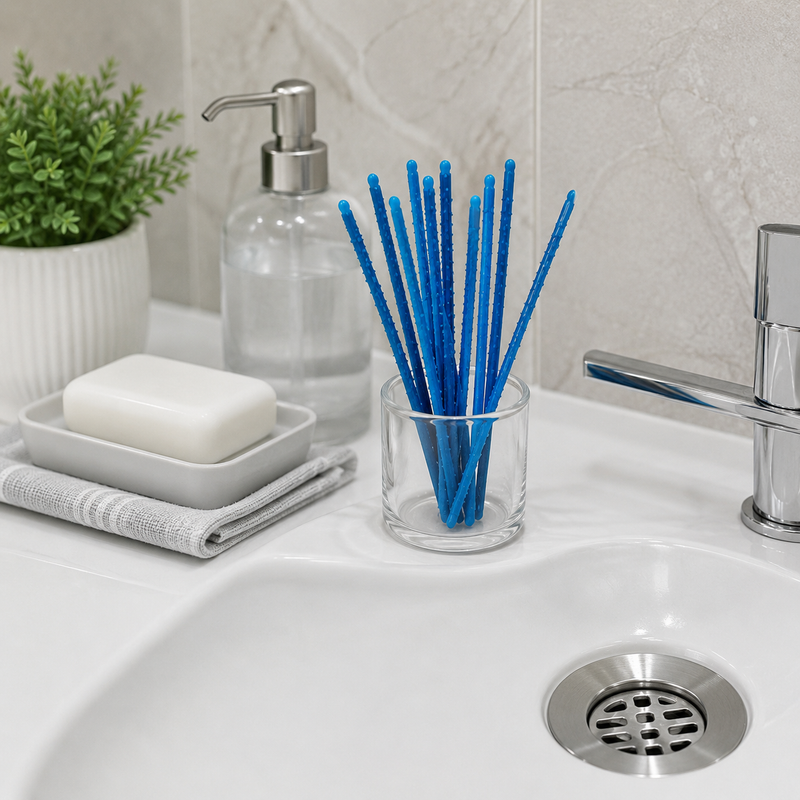 240 Pieces Pipe Cleaning Sticks 12 Pieces (Flexible Drain Cleaner Sticks with Barbed Surface for Sink – Bathroom – Kitchen Pipes and Hair Removal)