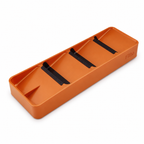 120 Pieces Cutlery Organizer Trays (4 Section Plastic Drawer Organizer for Spoons – Forks – Knives and Kitchen Utensils – Orange)