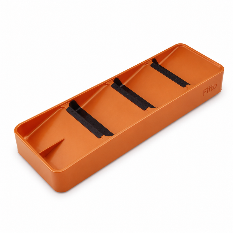 120 Pieces Cutlery Organizer Trays (4 Section Plastic Drawer Organizer for Spoons – Forks – Knives and Kitchen Utensils – Orange)