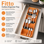 120 Pieces Cutlery Organizer Trays (4 Section Plastic Drawer Organizer for Spoons – Forks – Knives and Kitchen Utensils – Orange)